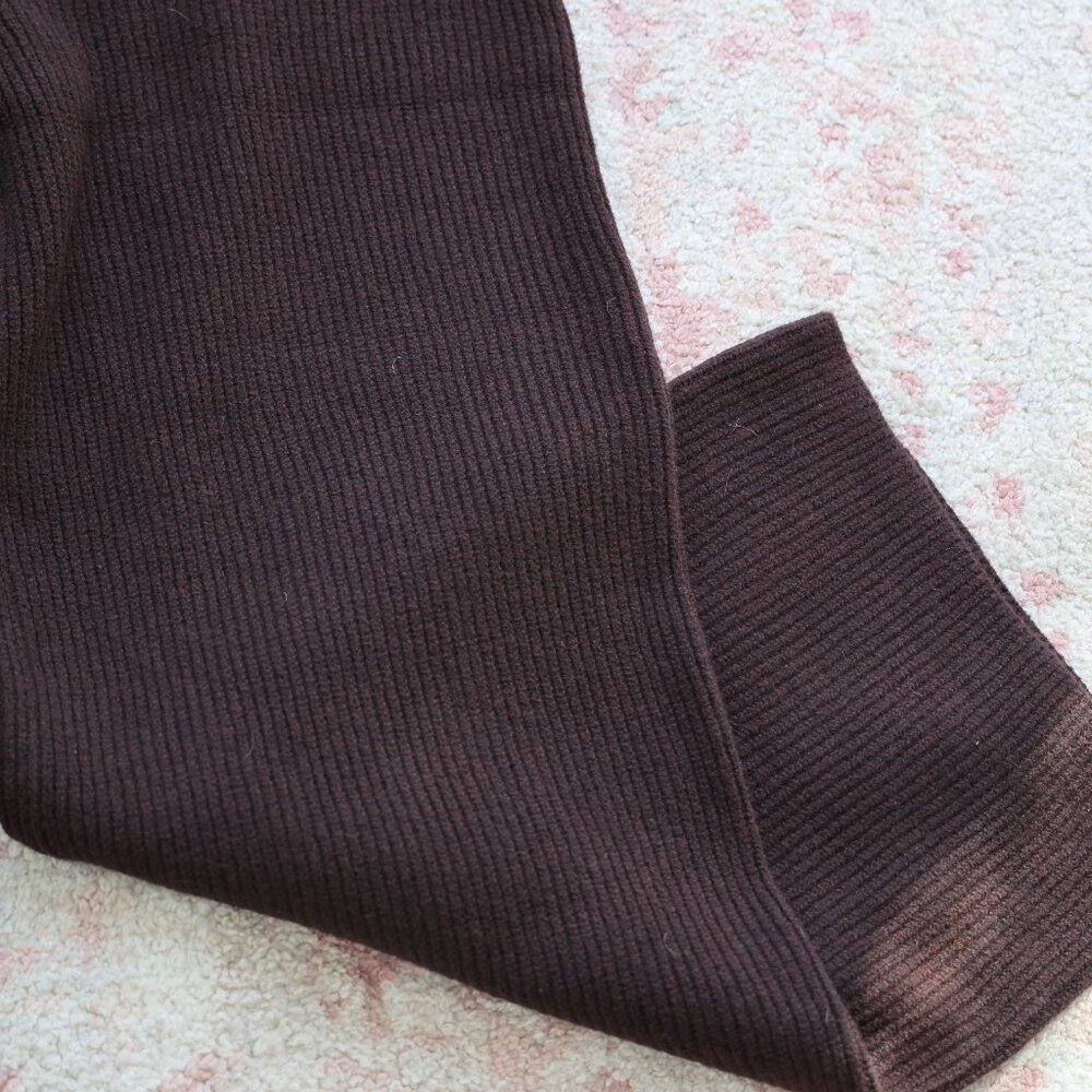 Brown Ribbed Sweater Pants - Picture 4 of 5